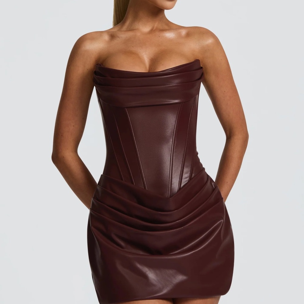 Babyboo Fashion PALMER MINI DRESS - BURGUNDY